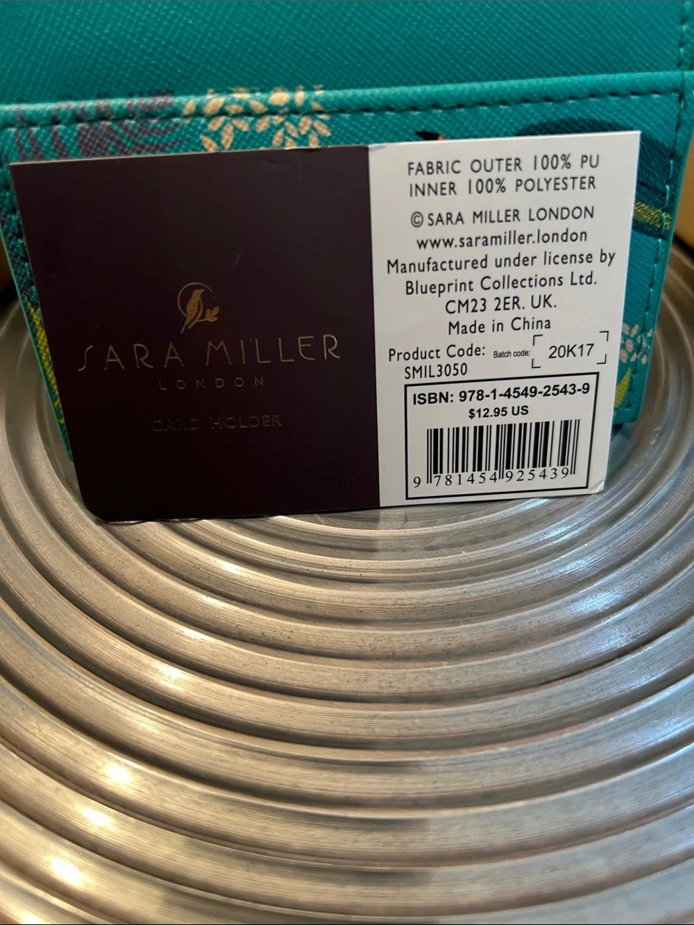 Sara Miller London NWT Teal Toucan Card Holder
